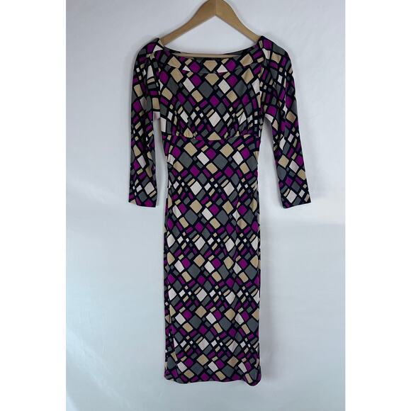Diane Von Furstenberg Dresses & Skirts - Diane von Furstenberg Soffer Print Silk Midi Dress Size 0 Pink Black